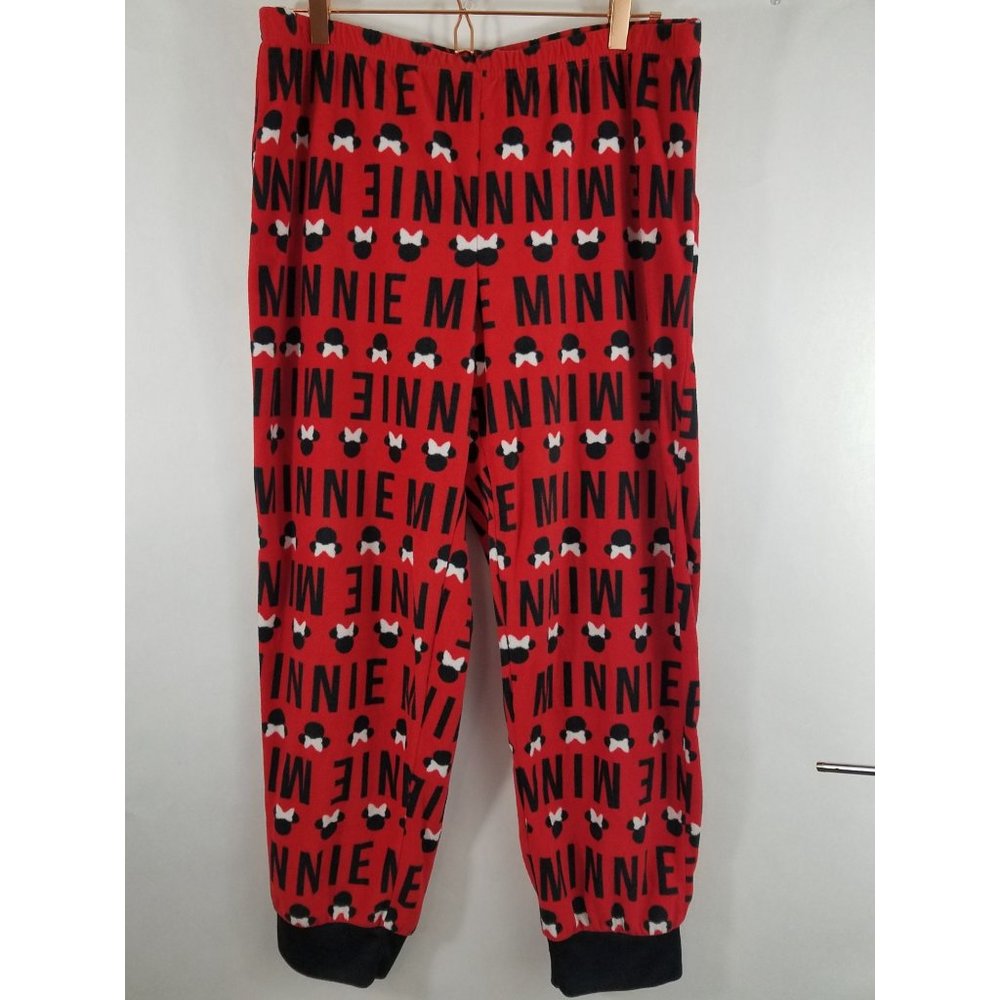 Disney pajama fleece pants Minnie Mouse ears red size XL women's sleep pants